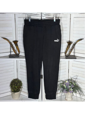 Puma black cotton jogger pants side pockets women's sz M